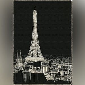 Eiffel Tower canvas hardcover sketchbook-“deconstructed”/coptic bound-NWT